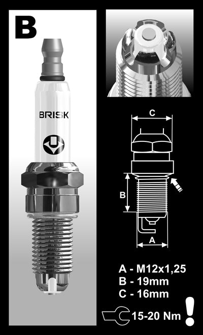 Brisk Premium LGS Racing BOR14LGS Spark Plug Brisk Premium LGS Racing BOR14LGS Spark Plug