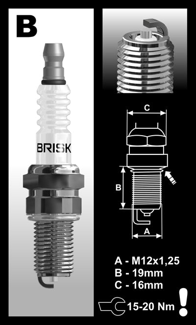 Brisk Silver Racing BR12S Spark Plug Brisk Silver Racing BR12S Spark Plug