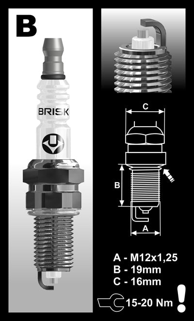 Brisk Super Racing BR12YC Spark Plug Brisk Super Racing BR12YC Spark Plug