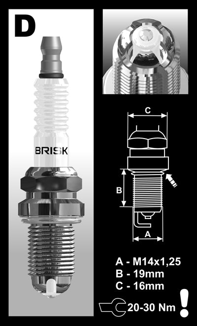 Brisk Premium LGS Racing DOR08LGS Spark Plug Brisk Premium LGS Racing DOR08LGS Spark Plug