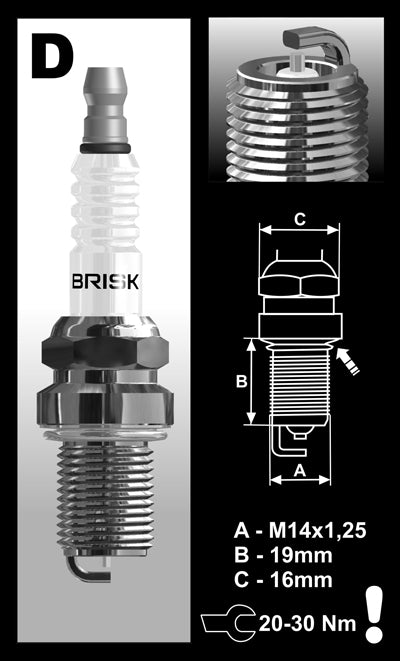 Brisk Silver Racing D12S Spark Plug Brisk Silver Racing D12S Spark Plug