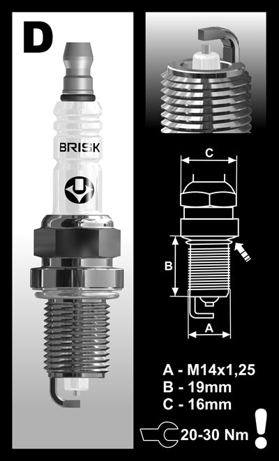 Brisk Silver Racing D12YS Spark Plug Brisk Silver Racing D12YS Spark Plug