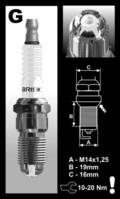 Brisk Premium LGS Racing GOR15LGS-T Spark Plug Brisk Premium LGS Racing GOR15LGS-T Spark Plug