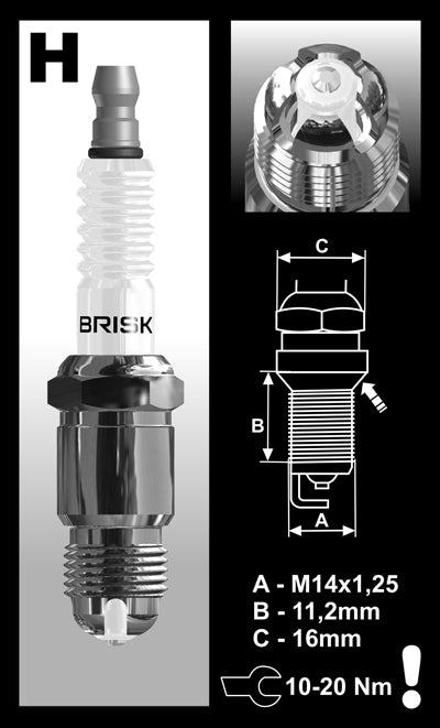 Brisk Premium LGS Racing HOR15LGS Spark Plug Brisk Premium LGS Racing HOR15LGS Spark Plug