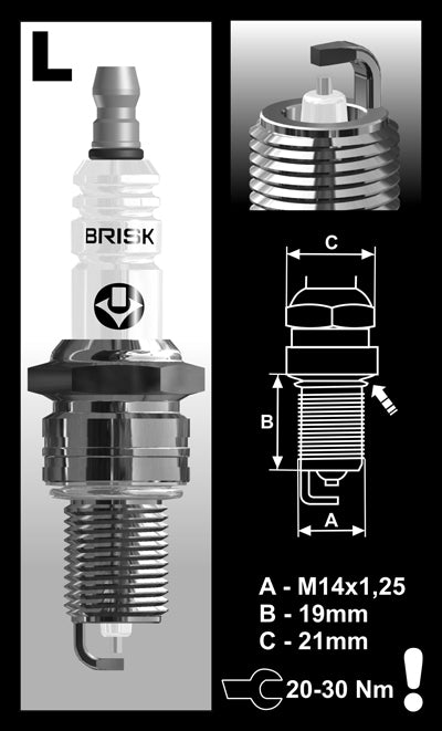 BRISK Silver LR17YS-9 1465 - Set Di 4 Candele Di Accensione Per Benzina, GPL, Metano