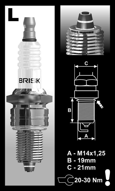 ブリスクプラグ　LR15ZC 240Z Brisk Premium Multi-Spark Racing LR15ZC Spark Plug – briskracing