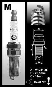 Brisk Silver Racing MR12S Spark Plug