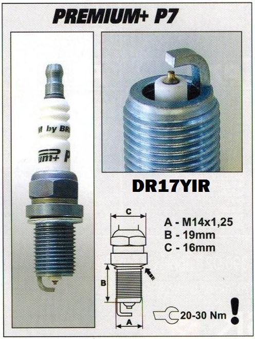 Brisk Iridium Performance P7 DR17YIR Spark Plug Brisk Iridium Performance P7 DR17YIR Spark Plug