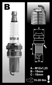 Brisk Silver Racing B08S Spark Plug