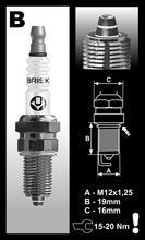 Load image into Gallery viewer, Brisk Premium Multi-Spark Racing BR12ZC Spark Plug
