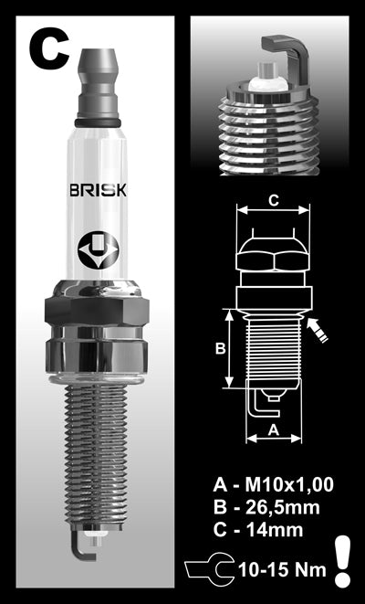 Brisk AR12YS-8 Silver Racing Spark Plug For Yamaha YZF-R125 (2008-2013) – Upgrade Performance