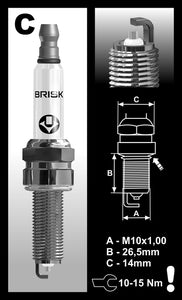 Brisk Silver Racing CR10YS-0.4 Spark Plug