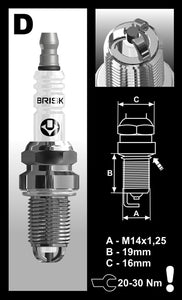 Brisk Super Yttrium Racing DOR17YTE-1 Spark Plug