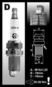 Brisk Silver Racing DR17YS Spark Plug