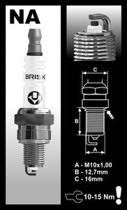 Brisk Silver Racing NAR12YS Spark Plug