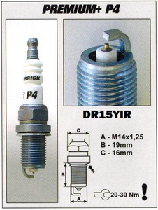Brisk Iridium Performance P2 DR15YIR-1 Spark Plug